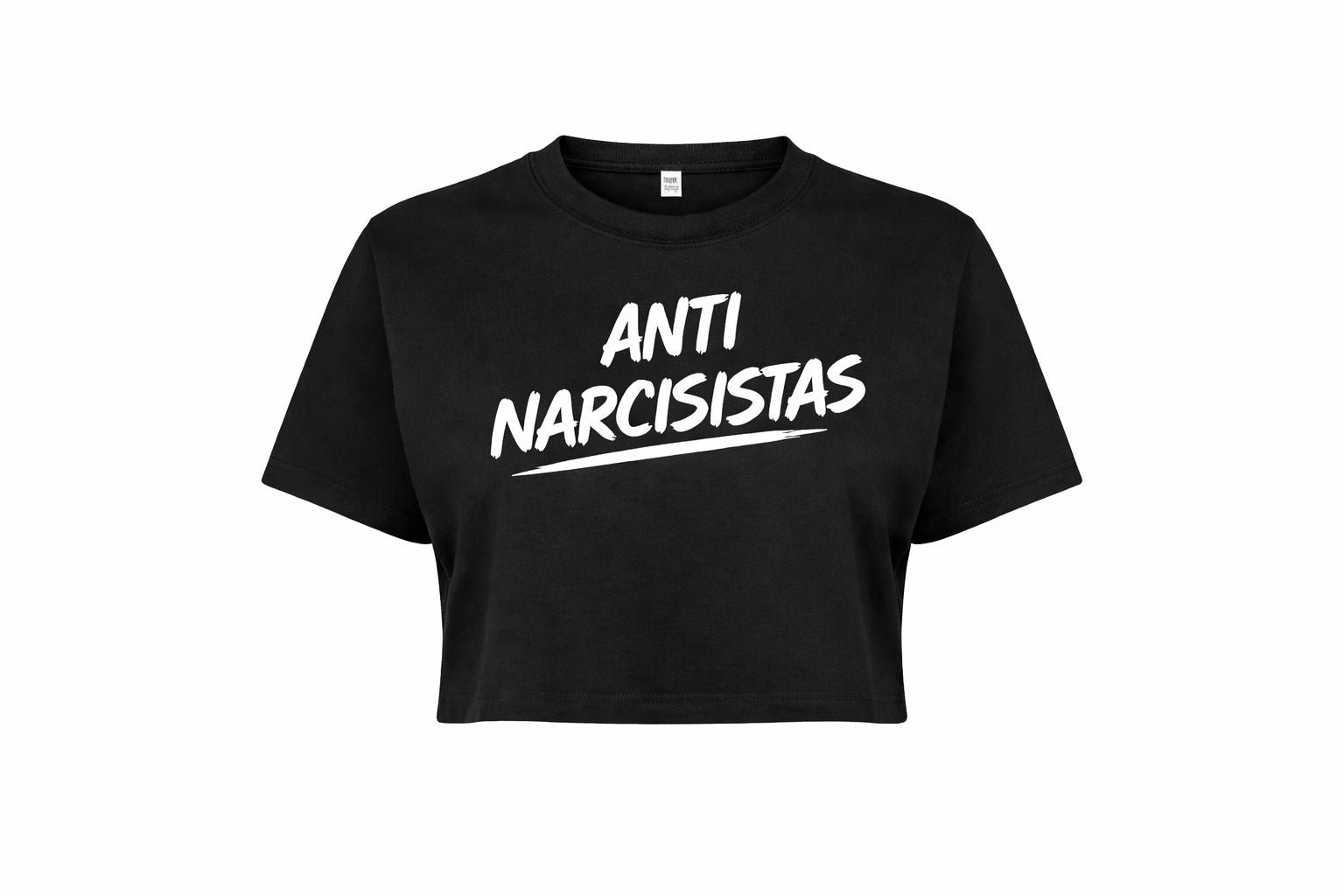 ANTI NARCISISTAS OVERSIZE CROP TOP - BLACK