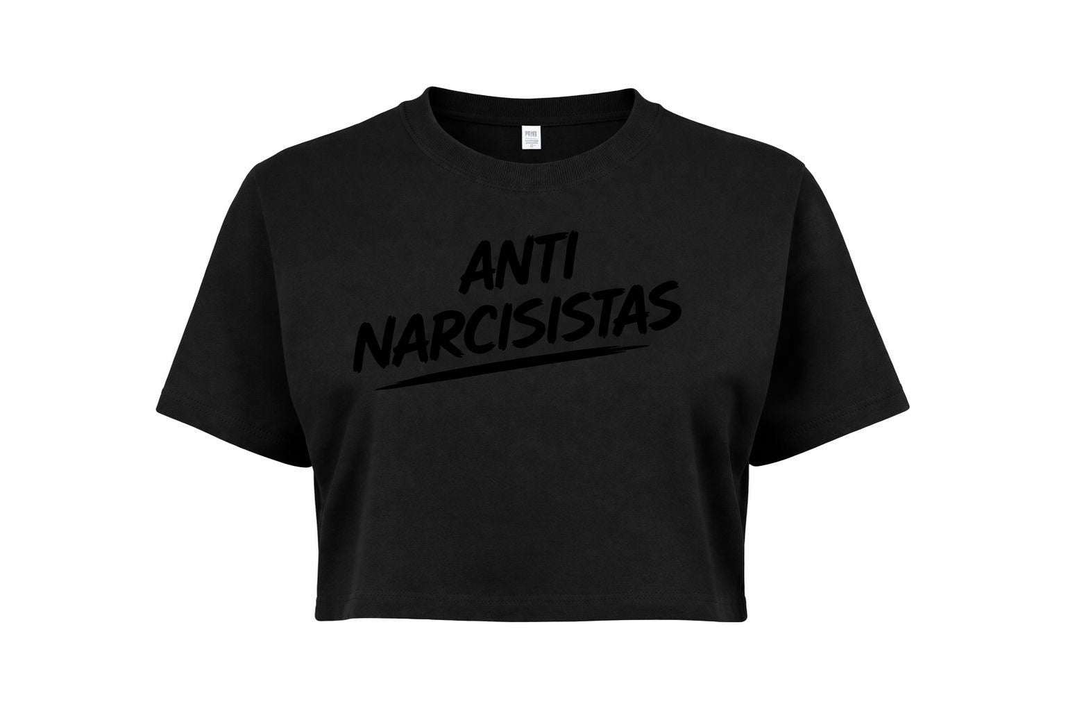 ANTI NARCISISTAS OVERSIZE CROP TOP - MATTE BLACK