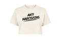 ANTI NARCICISTAS OVERSIZE CROP TOP - BONE WHITE