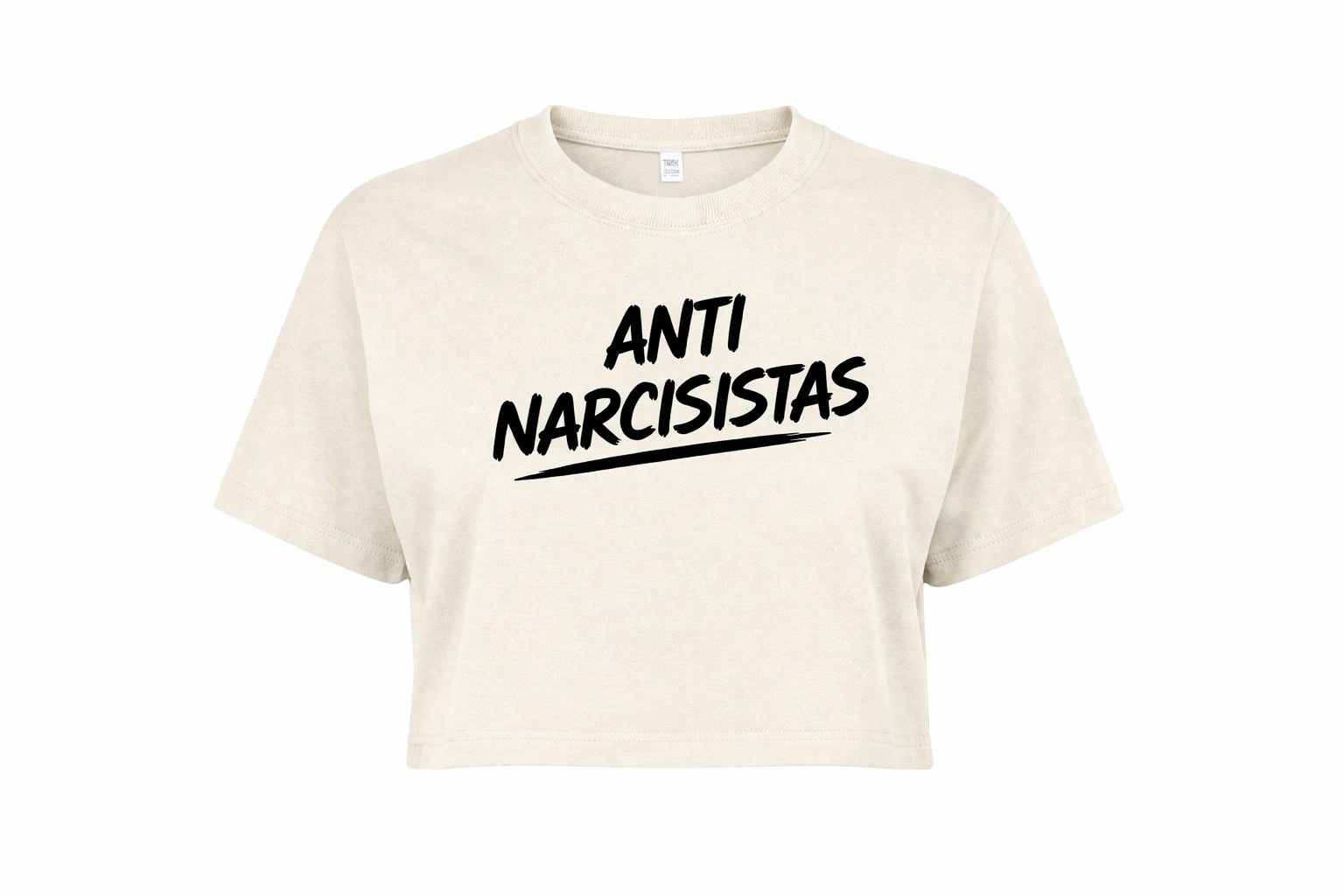 ANTI NARCICISTAS OVERSIZE CROP TOP - BONE WHITE